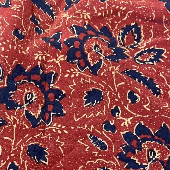 Madewell Red and Blue V-Neck Bell Sleeve Mini Dress - Picture 6 of 11